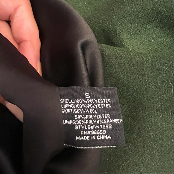 W118 by Walter Baker Black Green HAZEL Wool Dress G-13 - Picture 6 of 12